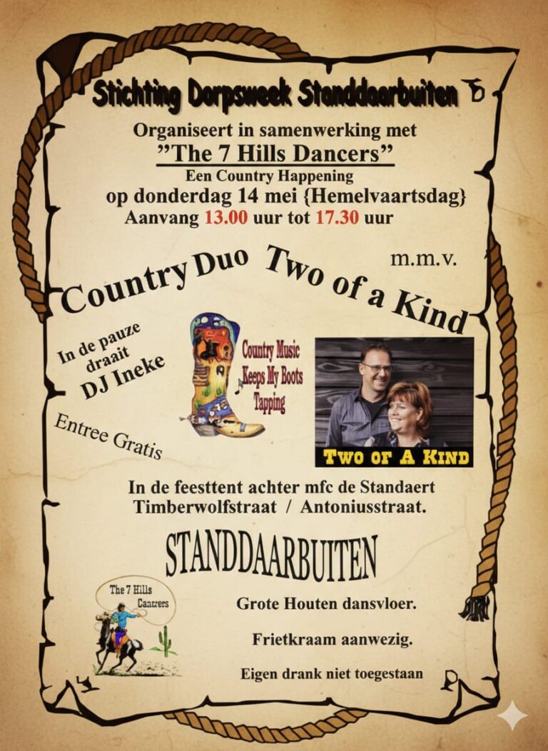 Countrymiddag tijdens dorpsweek Standdaarbuiten