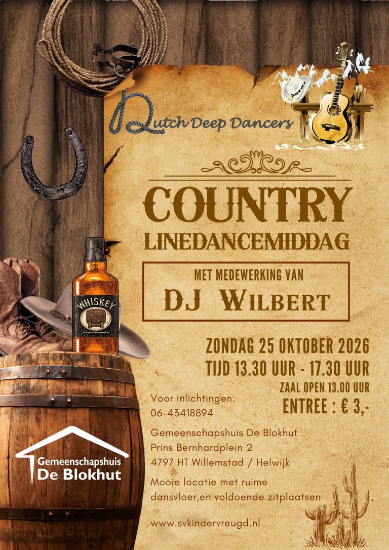 25 oktober Line Dance middag in Willemstad